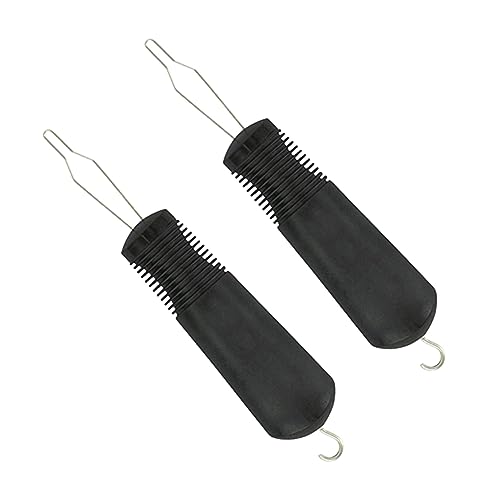 GOOHOCHY 2pcs Dressing Button Hook Dressing Aid Zipper Puller Tool Dressing Aid Tools Button Tool Button Hook for Button Hook and Zip Puller Button Hook Tool Button Hook Aid Black