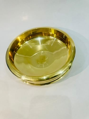 Image of Kerala Crafts Authentic 14 CM Pure Brass Metal Cooking Urli kadai Bowl | Traditional South India Home Temple Uruli Holy Water Sacred Hindu Festival Decor (6.Diameter = 5.5 inch / 14 CM)