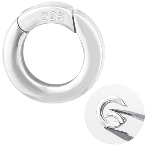 Pndeyo 925 Sterling Silver Round Jewelry Clasps, Hypoallergenic Necklace Enhancer Shortener, Spring...