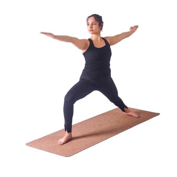 Orae Rise Cork Yoga Mat Large - Free Bag Included | Premium Mat with Minimal Design for Yoga, Pilates | Non-Slip Grip, Anti-Skid on Floor, 6 mm Thick Cushion for Joints Support | Yogi Approved-image-26