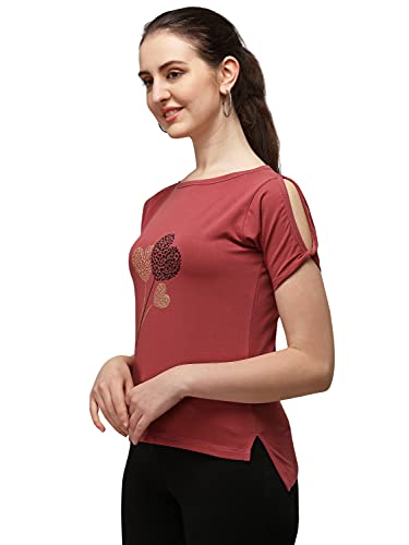 Image of DHRUVI TRENDZ Women's Regular Fit Tops | T Shirt for Women | Tops for Jeans for Women | Tops for Women | Western Tops for Women Stylish | T-Shirt for Women
