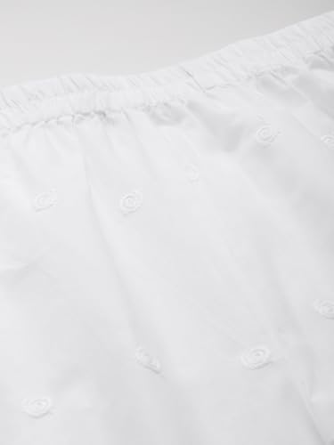 Image of feranoid White Chicken Embroidred Cotton Regular Fit Palazzo