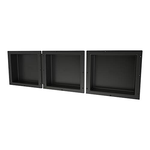 Tile Redi USA RNTH1614S-14-14 Niche Triple Shower Shelf, 48" W x 14" H, Black