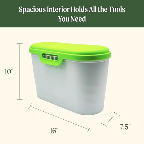 Image of Vego Garden Heavy-Duty Hanging Garden Toolbox, Weather-Resistant Durable Polymer, Holds Up to 44 lbs, Features a Rounded Lid Lime