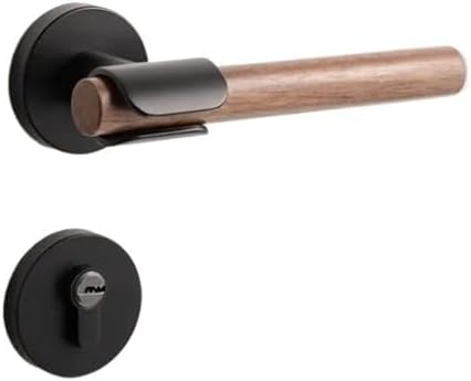 Zinc Alloy Door Lock Bedroom Door Handle Indoor Silent Lock(Gray-Magnetic Lock)