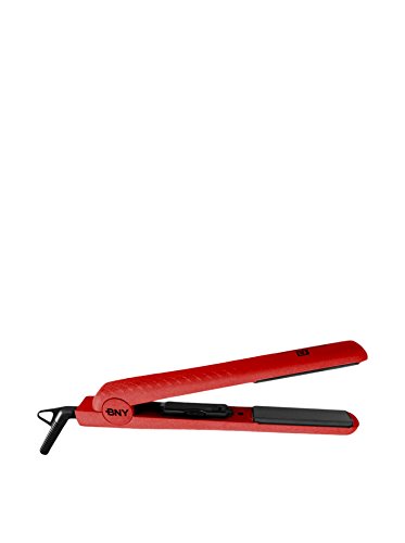 Brilliance New York - 1.25" Smooth Pro Ceramic Iron, Straightens & Curls w/Adjust. Temp, Features Negative Ions & FIR Technology, Dual Voltage, Red