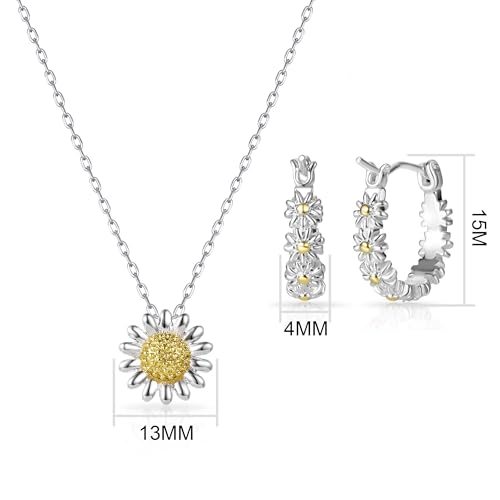 Philip Jones Daisy Necklace and Hoop Earrings Set