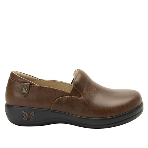 Image of Alegria Womens Keli Professional Clog Walnut Leather 6-6.5 M US