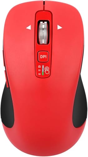 CITLLA Silencioso Ratón Inalámbrico, Bluetooth, Multi-Dispositivo, Ergonómico, 4 Niveles 3000 dpi, 4 Direcciones Desplazamiento Batería 40 Meses, Inalámbrico Ratón para Laptops PC Tabletas(Rojo)