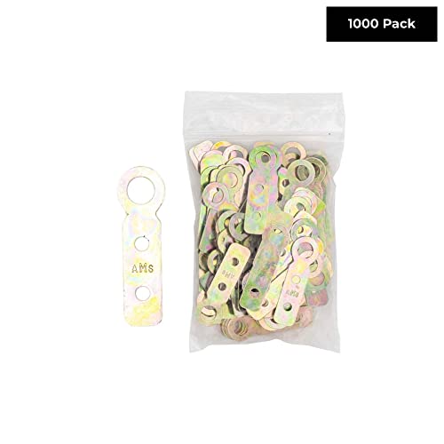 Image of Brass Plated Double Hole Ring Hanger Pack of 1000 Flat Ring Picture Frame Hangers