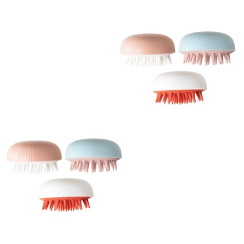 FOMIYES 2sets 3pcs Dual Use Shampoo Brush Head Tool Soft Silicone Cleaning Comb for Scalp Massage Compact Design for Travel Suitable for Men 3pcs*2