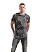 KLIEGOU Mens Hipster Hip-Hop Premiun Tees - Latest Fashion Print T-Shirts Dark Gray L