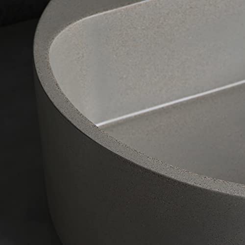 Tocador de lavabo circular gris terrazo de 15,7" para transformar el baño principal 4