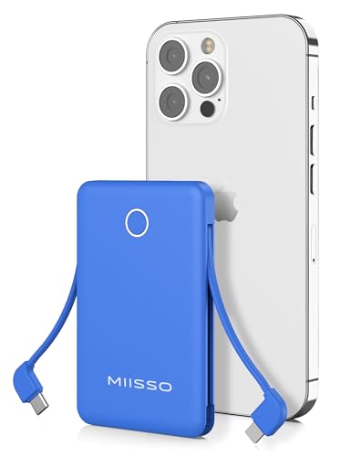 miisso 6000mah Ultra Slim Built in Cables Power Bank, Card...