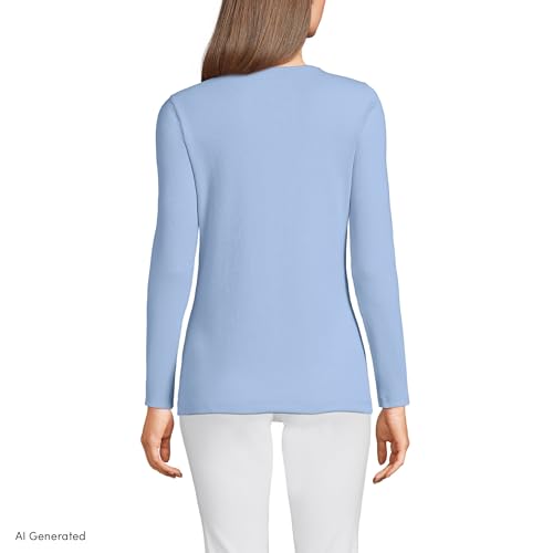 Image of Lands' End Women's Cotton Rib Knit T-Shirt