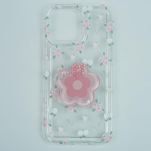 Image of Peeperly Back Cover Case for iPhone 14 Pro Max Scratch Resistant Anti-Slip TPU Shockproof Protective Durable Cute Korean Floral Phone Gripper Case for Girls & Women(Green)