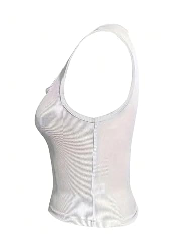 SOLY HUX Women's Letter Print Crop Tops Notched Neck Sleeveless Summer Y2k Tank Top4