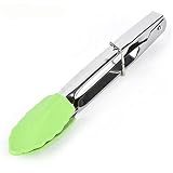 PDGJG 1pcs 7 Inch BBQ Nylon Tongs Tips Kitchen Mini Tong Heat Resistant Nylon Cooking Tongs Steel Fo