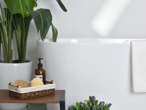 Storageworks Open Home Storage Wicker Baskets For Towels, Brown Small Decorative Basket, Towel Storage Basket For Home Décor, Wicker Basket Storage With Natural Fiber Liner, 2 Pack #TOP5