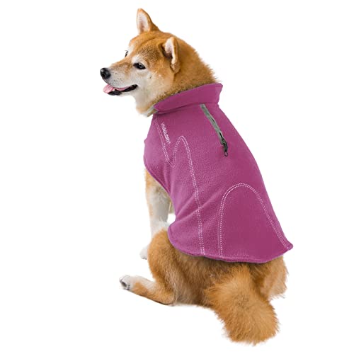 VIVAGLORY Cozywrap Wintermantel Hund, Hundejacke mit Geschirr Öffnung, Fleecejacke Hund Hundejacke, Reflektierend & Verstellbar Fleece Softshell, S, Fuchsia
