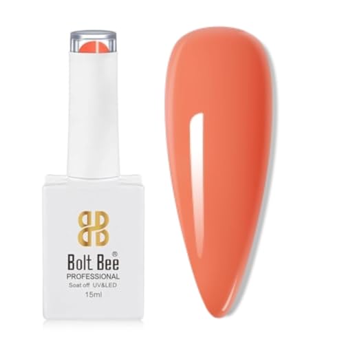 Image of Bolt Bee Orange Color Gel Nail Polish Soak Off UV Gel DIY at Home Manicure Salon Nail Art (41, 15ml)