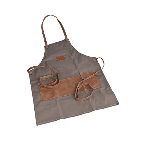 LAGUIOLE Tablier de Jardinier Etanche avec 2 Poches, Gris-Brun, Unisexe-Adulte