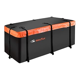 Meefar hitch mount cargo carrier soft shell rooftop bag cubic feet 100 waterproof car top carrier fits all vehicle with without rackinclude anti slip mat10 reinforced straps6 door hooksluggage lock