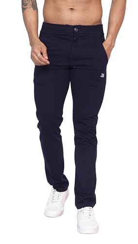 Image of Big Button Men's Cotton Slim Fit Trackpant with Front Button Open