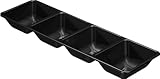 Plasticpro 4 Sectional Rectangle Plastic Serving Tray/Platter (2, Black)
