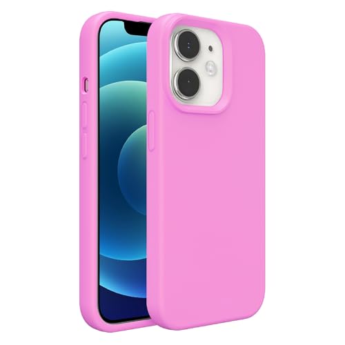 Image of iPhone 12 /12 pro Case Silicone,Soft Microfiber Lining(Plum Pink)