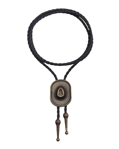 Image of GelConnie Native American Bolo Tie Rodeo Cowboy Leather Necktie Western Necklace Costume Accessories for Men,Women