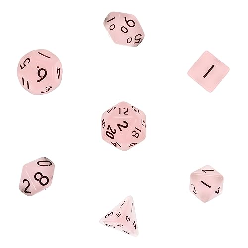 7 Piezas Dados Luminosos Juguetes Juego De Dados Jugando Prop Accesorio De Juego De Dados Accesorio De Dados Mini Dados Juego Jugando a Los Dados Acrílico Rosa Toyvian