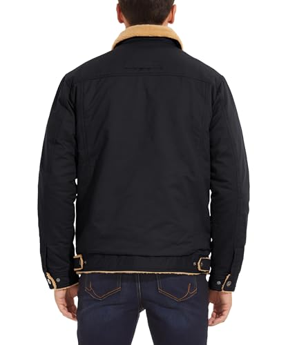 MAGNIVIT Men's Cotton Cargo Jacket Winter Sherpa Fleece Lined Work Jacket Coats with 5 Pockets2