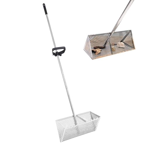 Sand Flea Rake The Shark Tooth Screen Comes with A 16-Inch-Wide Drain Screen with A 51-Inch Handle Detachable Sand Flea Rake Shark Tooth Screen (Water Bucket not Included)