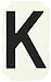 Brady 5050-K Gothic Quik-Align 2" Height, 1-1/4" Width, B-933 Vinyl, Black Color Letter, Legend "K" (Pack Of 10)