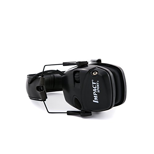 Howard Leight Impact Sport Hear-Through Amplification Over-The-Head Electronic Shooting Earmuff, Black, SNR 25 dB, Audio Input Jack, 1034490 (1 Piece)