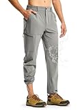 TBMPOY Men's Lightweight Hiking Pants Quick Dry 4 Pockets Stretch Water Resistant Travel Fishing Convertible Zip Cargo Jogger Light Grey 32