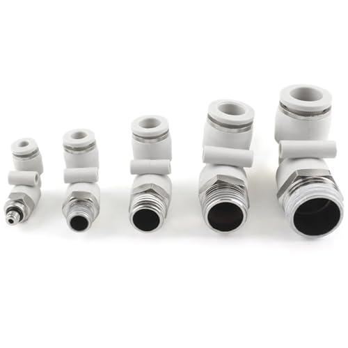 Conector neumático PL6-01 tipo L en codo con rosca de latón PT1/4 para tubo de PU de 6mm 4