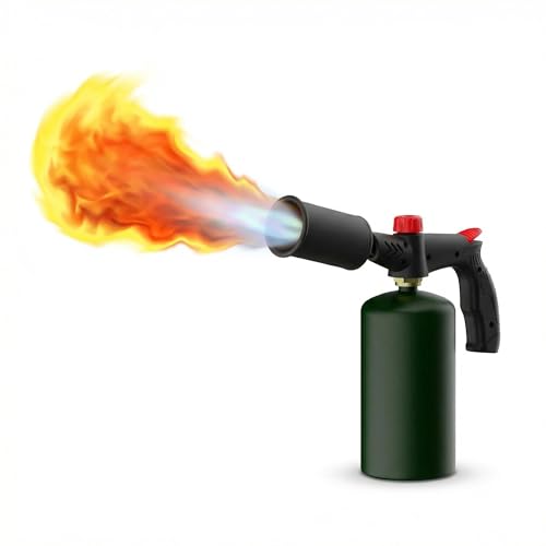 Professional Propane Torch Gun for Cooking Grilling & BBQ | Adjustable Blue Flame Culinary Torch | Handheld Weed Burner with Powerful Searing Compatible with MAP-Pro Gas CE Tank Not Included