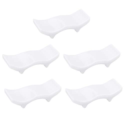Cabilock 5 Pcs kitchen Spoons Stand chopstick rest utensil holder chopstick holder stand holder Chopsticks stand Chopstick Holder Rest chopstick stand white Organizer ceramics a5