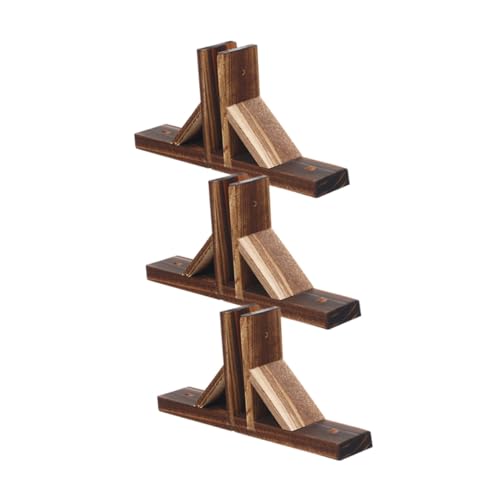 Happyyami 3個 実木製フェンスベース 園 先用補強スタンド 安定性向上 転倒防止 簡単立 防腐加工ウッドフェンスアクセサリー