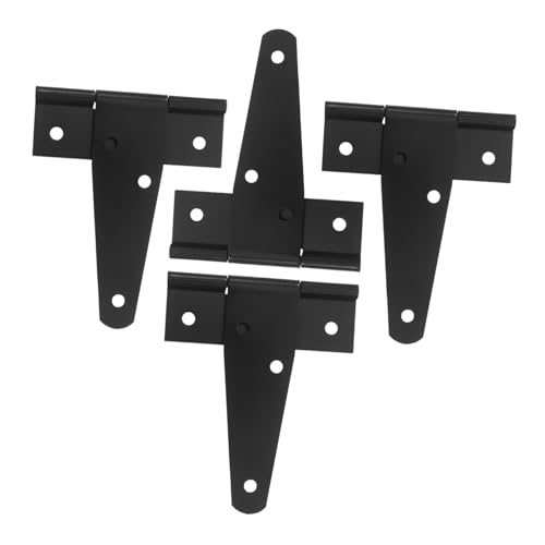 Happyyami 4個 重厚耐久フェンスハードウェア 字型ガーデンゲートヒンジ 木製門用 屋外納屋ドア補修用