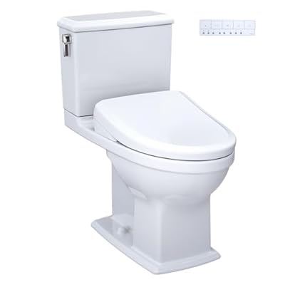 TOTO® WASHLET®+ Connelly® Two-Piece Elongated Dual Flush 1.28 and 0.9 GPF Toilet, Classic WASHLET S7A Bidet Seat with Auto Flush and Auto Open/Close Lid, Cotton White - MW4944734CEMFGA#01