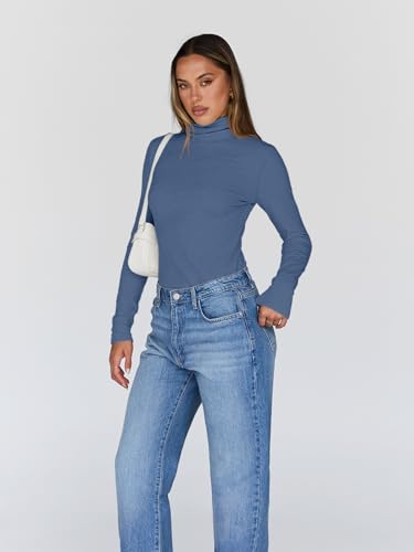 Image of Trendy Queen Women's Turtleneck Long Sleeve Shirts Basic Underwear Tops Winter Clothes 2026