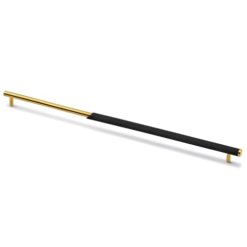 Image of Plantex Stainless Steel & Aluminium Cabinet Handle /450mm Wardrobe Door Handle /Cupboard Pull-Push Handles for Home /Office - Pack of 1 (Black & Gold)