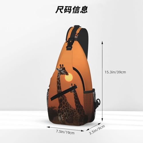 Bolso tipo bandolera con estampado de jirafa al atardecer miniatura 4