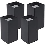 Square Steel Furniture Riser 4Pcs Black, 3.97-4.72 Inch Rising Height, Fit 2.26 Inch Leg, Supports 4000 lbs Heavy Duty Furniture Feet Lifter with Felt Pad for Under Bed Storage Desk Sofa Chair