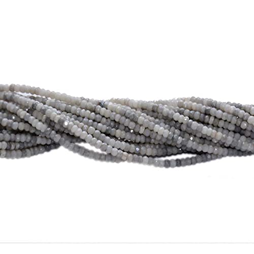 Beads Rondelles en Silverite Grise Facettée 3.5mm Perles Fil 14"
