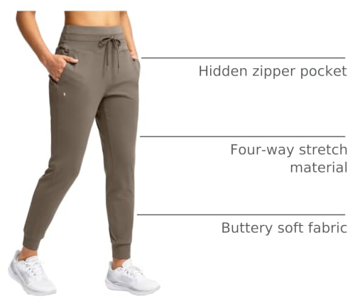 Image of Soothfeel Womens Joggers with Zipper Pockets High Waisted Sweatpants Athletic Leggings Pants for Workout Running Yoga