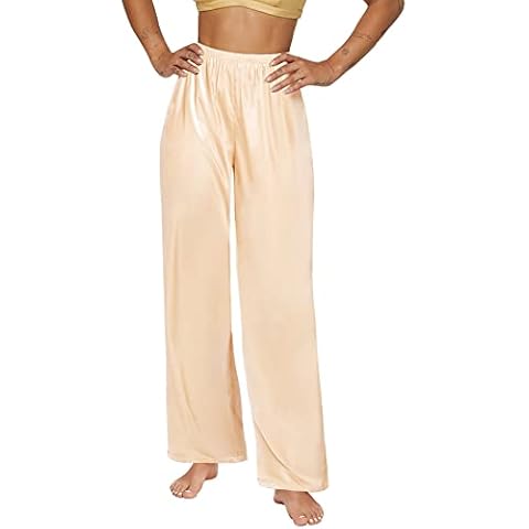 SWOMOG Women's Silk Satin Pajama Pants Cover